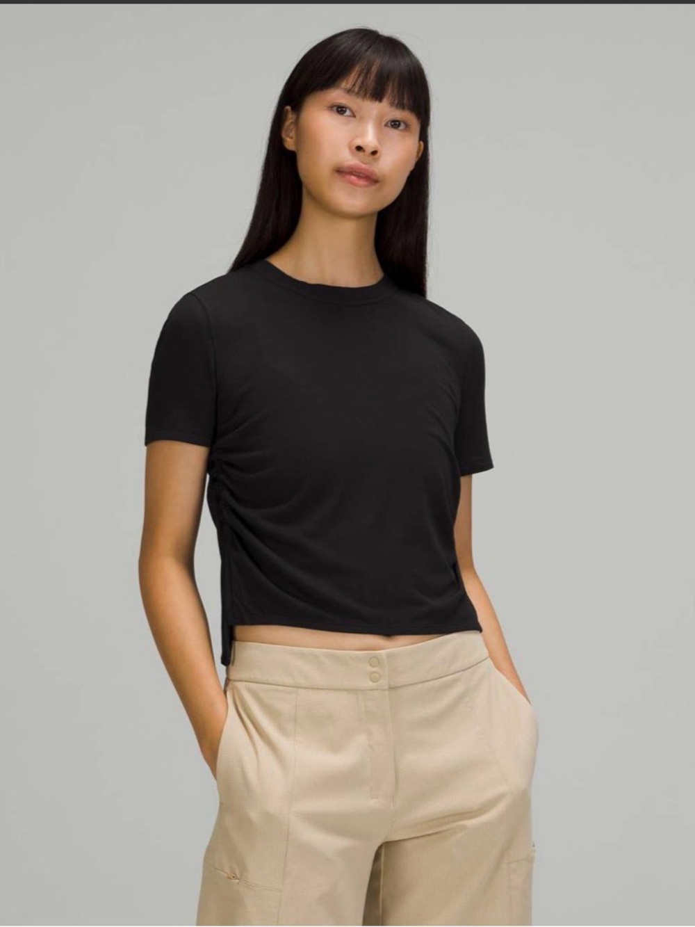 Lululemon Side Cinch Ribbed T-Shirt Black